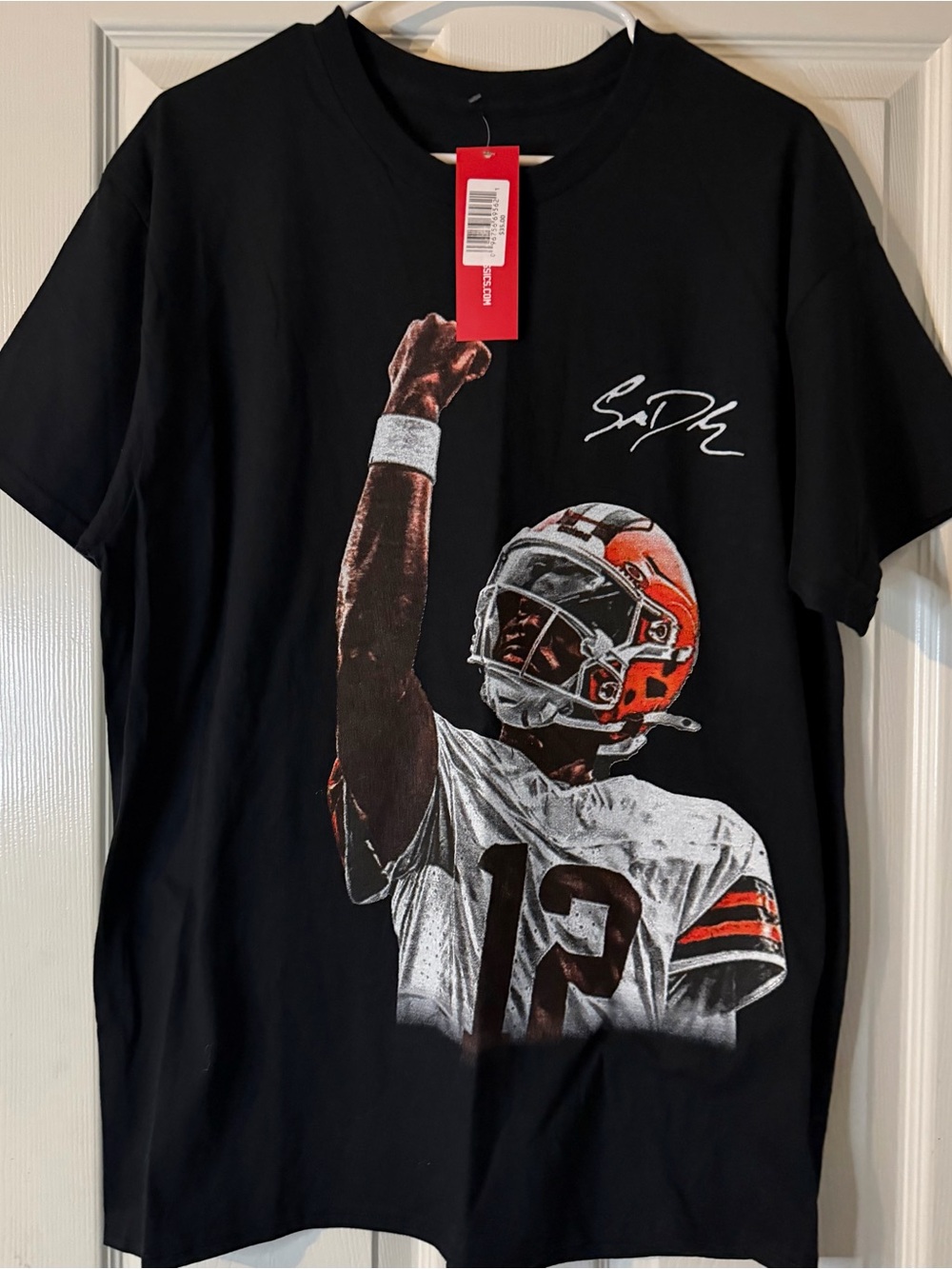 Shedeur Sanders Black Graphic Football Player Tee - Men